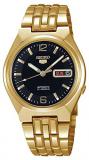 Gold Tone Stainless Steel Case and Bracelet Automatic Black Tone Dial Day and Date Displays