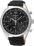 Seiko ssb097p1&ndash;Watch Men&ndash;Quartz&ndash;Chronograph&ndash;Black Dial&ndash;Black Leather Strap