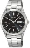 Seiko Solar Mens Analogue Solar Watch with Stainless Steel Bracelet SNE039P1
