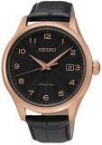 Seiko Men's Automatic Watch with Black Dial Analogue Display Leather SRP706K1