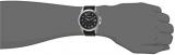 Seiko Men's Stainless Steel Japanese-Quartz Watch with Leather Calfskin Strap, Black, 21 (Model: SNE427)