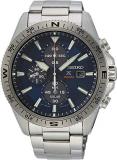SEIKO Mens Chronograph Solar Powered Watch with Stainless Steel Strap SSC703P1
