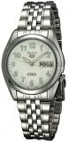 Seiko Men's Quartz Watch with White Dial Analogue Display and Silver Stainless Steel Bracelet SNK371K1
