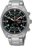 Seiko Men's Quartz Watch with Black Dial Chronograph Display and Stainless Steel Bracelet SNN235P1