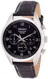 Seiko Men's Chronograph Quartz Watch with Leather Strap &ndash; SSB231P1
