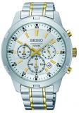 Seiko Mens Chronograph Quartz Watch with Stainless Steel Strap SKS607P1,Silver
