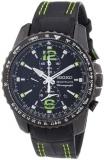 Seiko Men's Chronograph Quartz Watch with Leather Strap &ndash; SNAE97P1