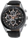 Seiko Men's Chronograph Quartz Watch with Leather Strap – SSB183P1