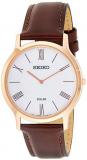 Seiko Unisex Adult Analogue Quartz Watch with Leather Strap SUP854P1