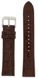 Seiko Genuine Textured Brown Leather Alligator Grain 20Mm Watch Band - Brown, 20Mm, Silver Tone, Regular