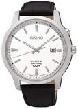 Seiko Men's Analogue Kinetic Watch with Leather Strap SKA743P1