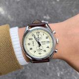 Seiko Men's Chronograph Quartz Watch with Leather Strap SSB273P1