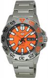 Seiko - SRP483-5 Sports - Men's Automatic Analogue Watch - Orange Dial - Grey Steel Strap