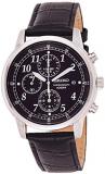 Seiko Men's Chronograph Quartz Watch with Leather Strap &ndash; SNDC33P1