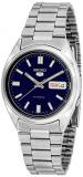 Seiko 5 Men's Automatic Watch with Blue Dial Analogue Display and Silver Stainless Steel Bracelet SNXS77