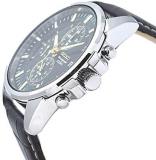 Seiko Men's Chronograph Quartz Watch with Leather Strap SNAF09P1