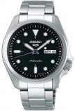 Seiko 5 Sports Black Dial Silver Stainless Steel Bracelet Men’s Watch SRPE55K1