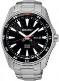 Seiko Men's Analogue Solar Powered Watch with Stainless Steel Bracelet &ndash; SNE393P1