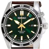 Seiko Mens Analogue Kinetic Watch with Leather Strap SKA791P1