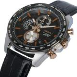 Seiko Men's Chronograph Quartz Watch with Leather Strap SSB265P1