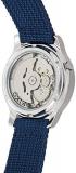 Seiko 5 Men's Automatic Watch with Blue Dial Analogue Display and Blue Fabric