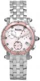 Bulova Chronograph Dial Pink Bezel Ladies Watch 63P02