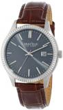 Caravelle 43B132 Men's New York Grey Dial Brown Leather Strap Watch