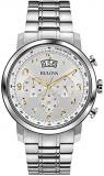 Bulova Classic Dress Men's Quartz Watch with Silver Dial Analogue Display and Silver Stainless Steel Bracelet 96B201