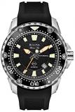 Bulova Sea King Men's Automatic Watch with Black Dial Analogue Display and Black Rubber Strap 98B209