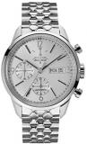 Bulova Accu Swiss Murren Men's Automatic Watch with Silver Dial Chronograph Display and Silver Stainless Steel Bracelet 63C118