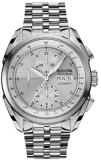 Bulova Accu Swiss Tellaro Men's Automatic Watch with Silver Dial Chronograph Display and Silver Stainless Steel Bracelet 63C120