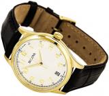 Bulova Men's Designer Watch Classic Vintage Wrist Watch  Stainless Steel / Leather Strap