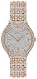 Bulova Women's Rose Goldtone Crystal Swarovski Pav= Bracelet Watch