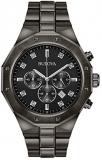 Bulova Men's Grey IP Diamond Chrono Bracelet Watch