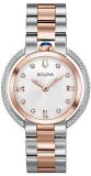 Bulova Womens Analogue Quartz Watch with Stainless Steel Strap 98R247