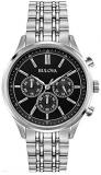 Bulova Mens Chronograph Quartz Watch with Stainless Steel Strap 96A211