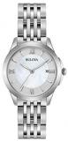 Bulova Ladies Classic Stainless Steel Mother Of Pearl Date Dial Bracelet Watch 9...