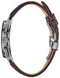 Men's Bulova Curv Chronograph Brown Leather Strap Watch 98A231