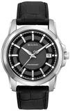 Bulova Men's Precisionist Black Dial and Leather Strap Watch