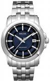 Bulova Precisionist Men's UHF Watch with Blue Dial Analogue Display and Silver Stainless Steel Bracelet 96B159