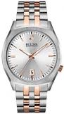 Bulova Accutron II Men's Quartz Watch with Silver Dial Analogue Display and Rose Gold/Silver Ion-Plated Bracelet 98B220