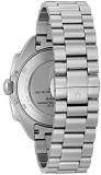 Bulova Men's Designer Chronograph Watch Stainless Steel Bracelet - Black Dial Lunar Pilot Wrist Watch 96B258