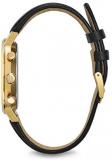 Bulova Men's Designer Chronograph Watch Leather Strap - Gold Classic Aerojet 97B155