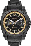 Bulova Men's Analog Quartz Watch with Leather Strap 98B293
