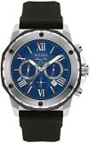 Bulova Men's Designer Chronograph Watch Rubber Strap - Water Resistant Blue Dial Marine Star 98B258