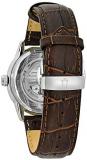 Bulova Men's Designer Automatic Self Winding Watch Leather Strap - Brown Rose Gold Dial 96A120