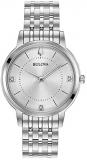Bulova Womens Analogue Quartz Watch with Stainless Steel Strap 96P183