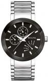 Bulova Men's Stainless Steel Black Dial Watch