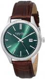 Caravelle New York Men's 43B133 Stainless Steel Watch with Brown Leather Band