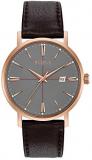 Bulova Men's Designer Watch Leather Strap - Dark Brown Grey Classic Aerojet Wrist Watch 97B154